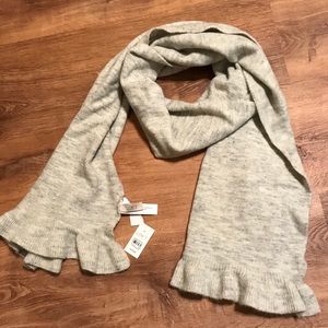 LOFT Winter Scarf Light Grey New With Tags